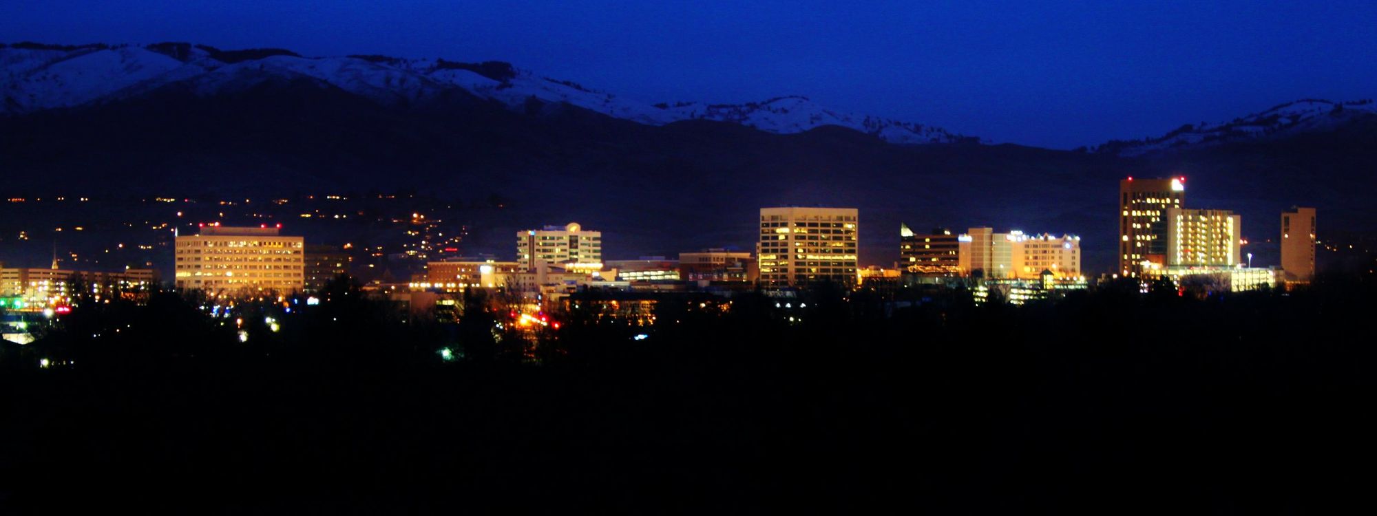 Boise skyline at night
