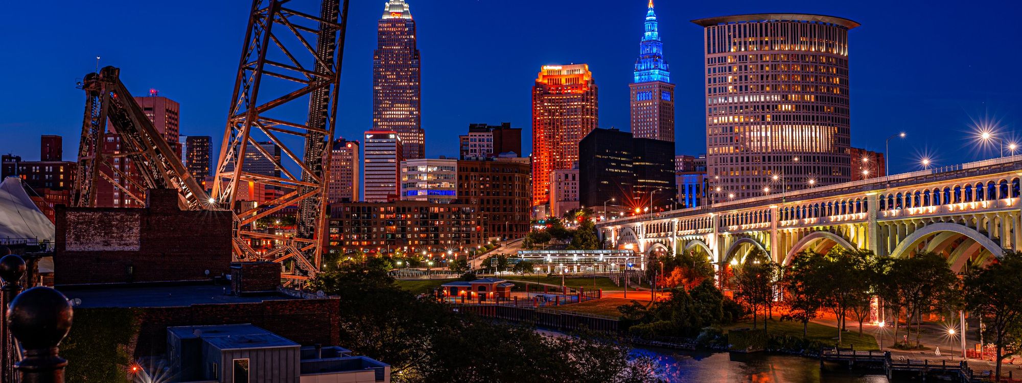 Cleveland skyline at night