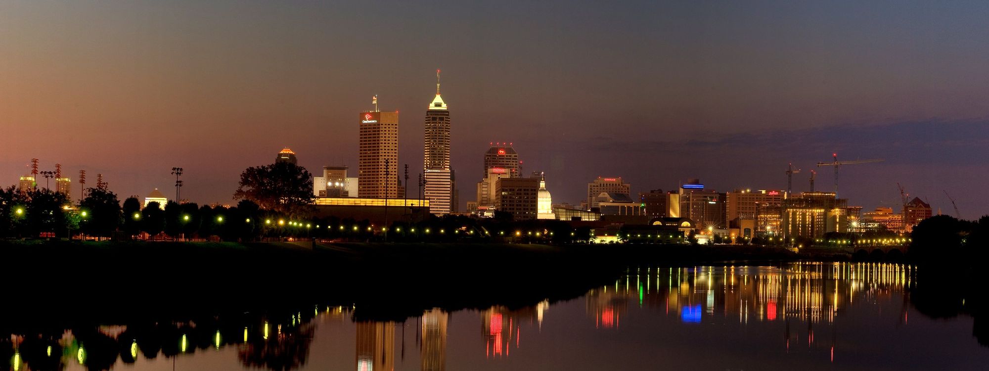 Indianapolis skyline at night